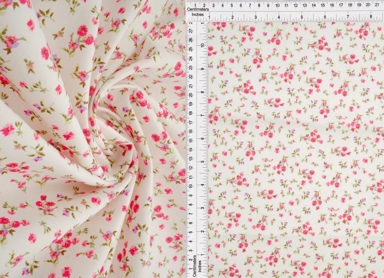 1 Yard Stretch Poplin Ditsy Print Fabric, 57/58″ Wide Cotton Spandex Blend